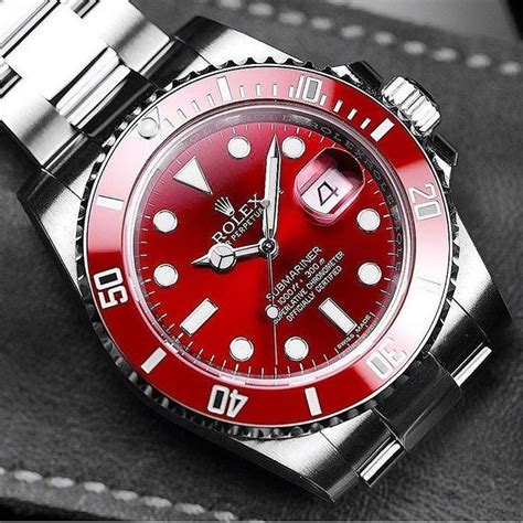 red dial rolex watch|Rolex red submariner for sale.